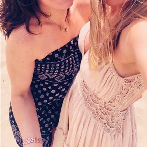 Free people tan/cream mini dress